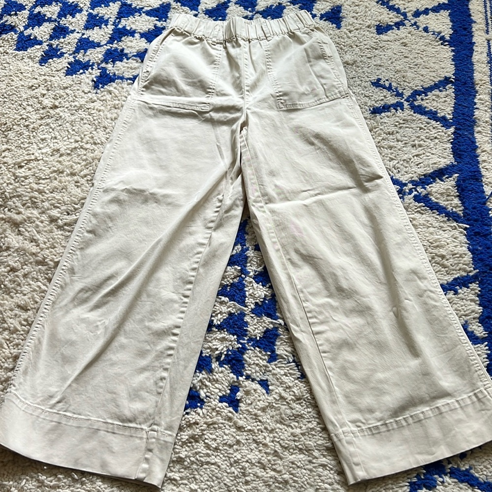 JCrew wide leg pant in cream